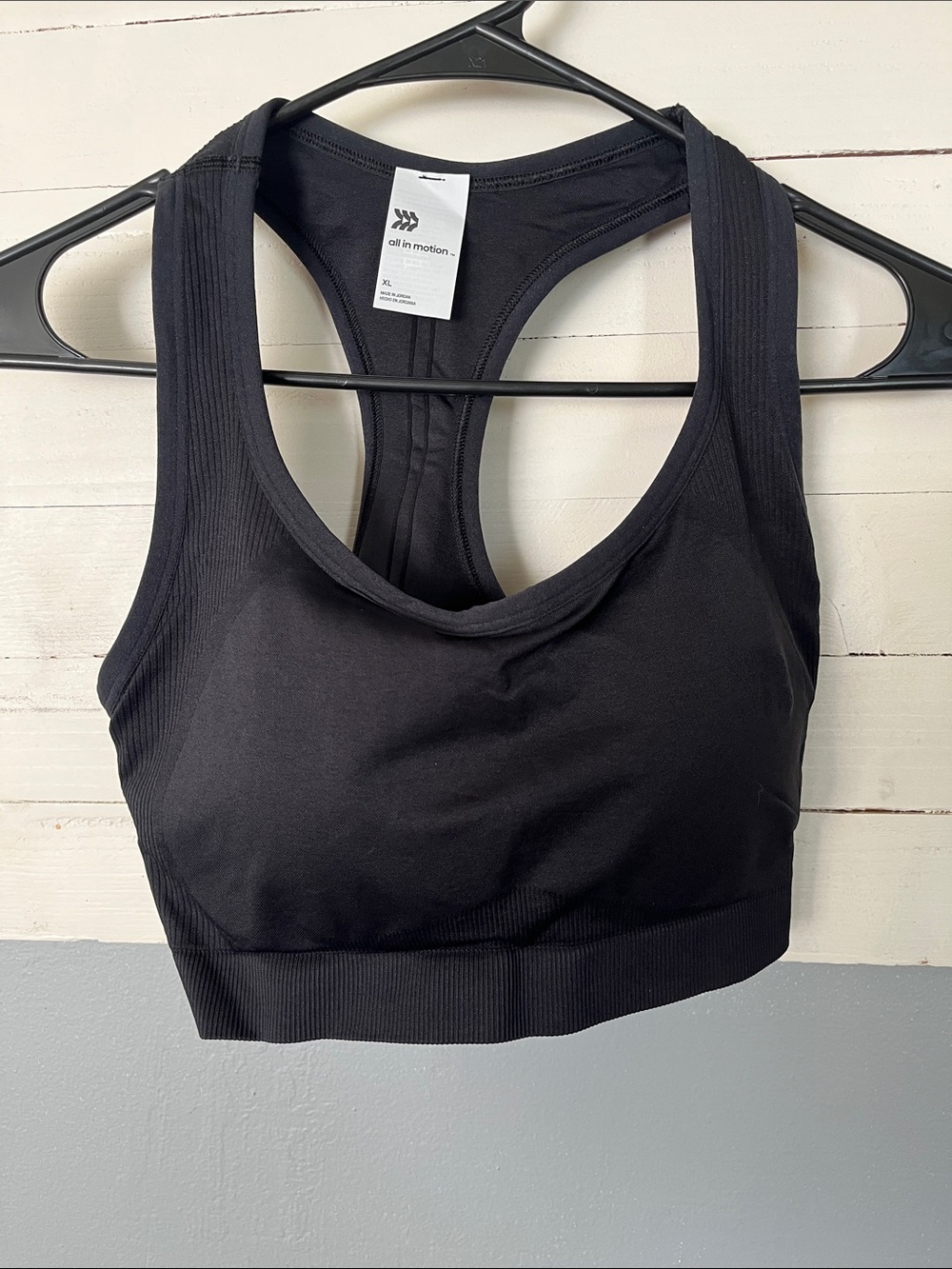 All in Motion Black Seamless Racerback Sports Bra